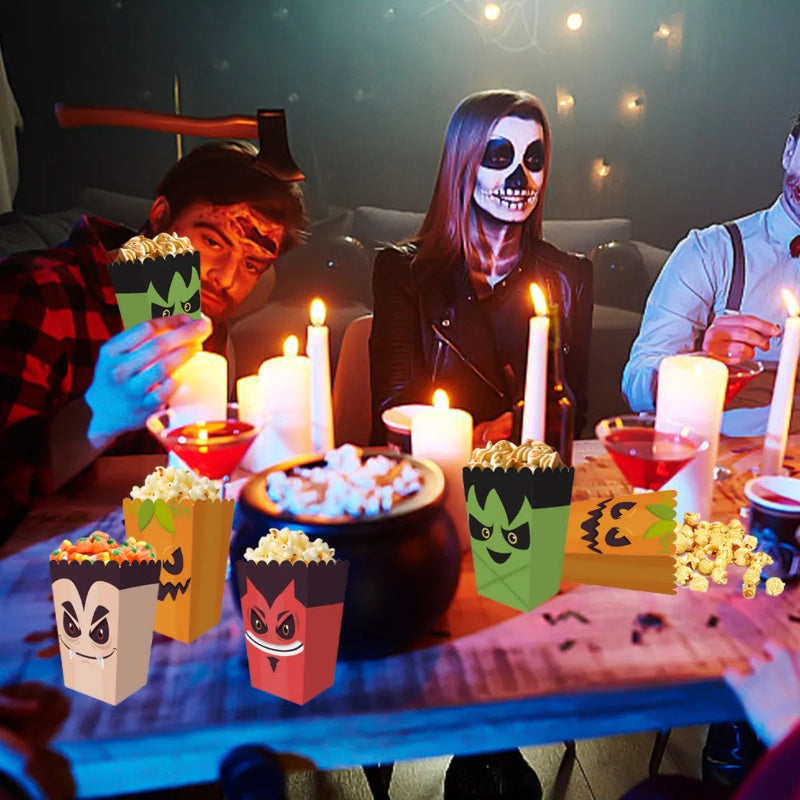 12 Pieces Halloween Popcorn Box Halloween Party Favor Snack Treat