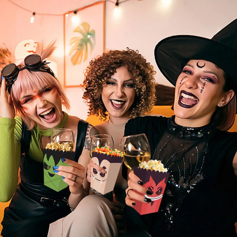 12 Pieces Halloween Popcorn Box Halloween Party Favor Snack Treat