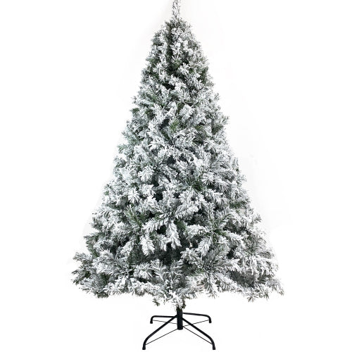 6FT Snow Flocked Christmas Tree – Pre-lit Holiday Decoration for Home