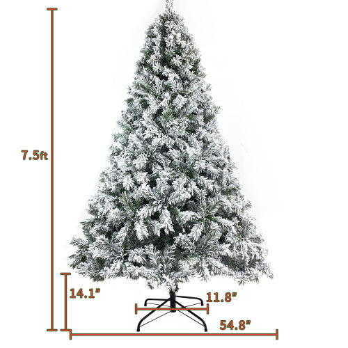 6FT Snow Flocked Christmas Tree – Pre-lit Holiday Decoration for Home