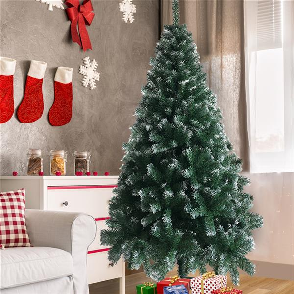 6FT Snow Flocked Christmas Tree – Pre-lit Holiday Decoration for Home