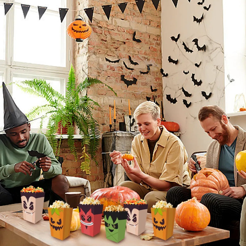 12 Pieces Halloween Popcorn Box Halloween Party Favor Snack Treat